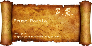 Prusz Romola névjegykártya